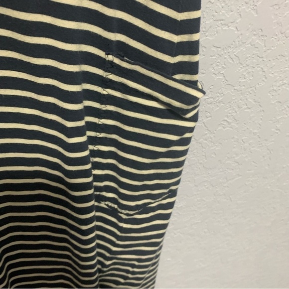 Toad&Co Muse Stripe Cap Sleeve Pocket Adjustable Side Organic Cotton Midi Dress - Picture 3 of 7